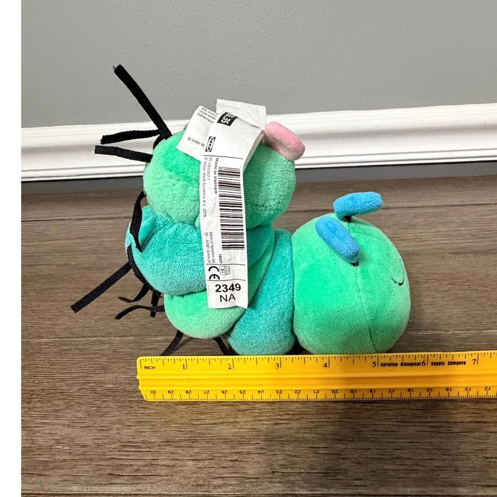 IKEA Klappa Caterpillar Plush Green Teal Stuffed Animal Sensory Toy 303.726.35